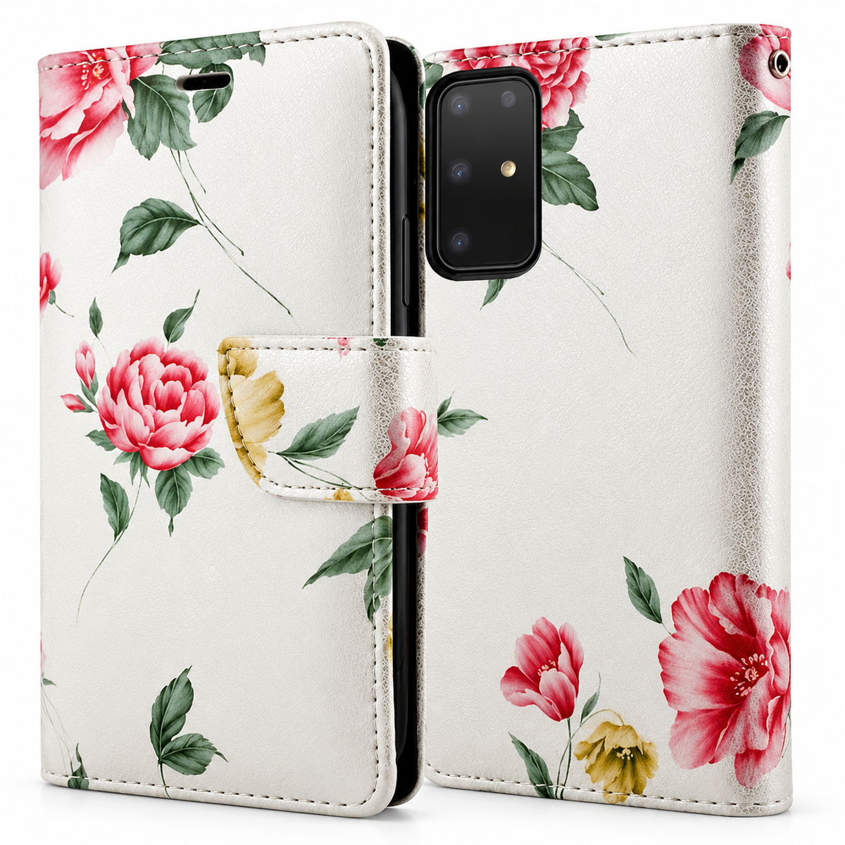 Floral Wallet Case for Samsung Galaxy S20 Plus - Silver