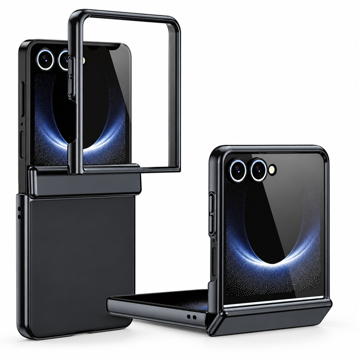 Silq W/ Glass Case Samsung Galaxy Z Flip 8 - Black