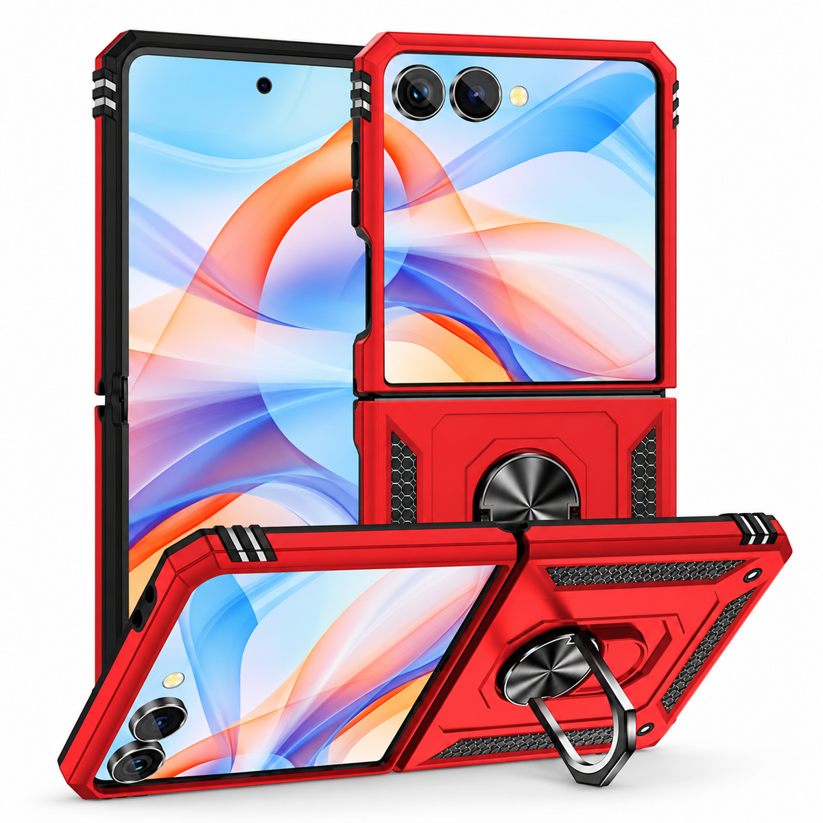 Anti-Drop Hybrid Case for Samsung Galaxy Z Flip 8 - Red
