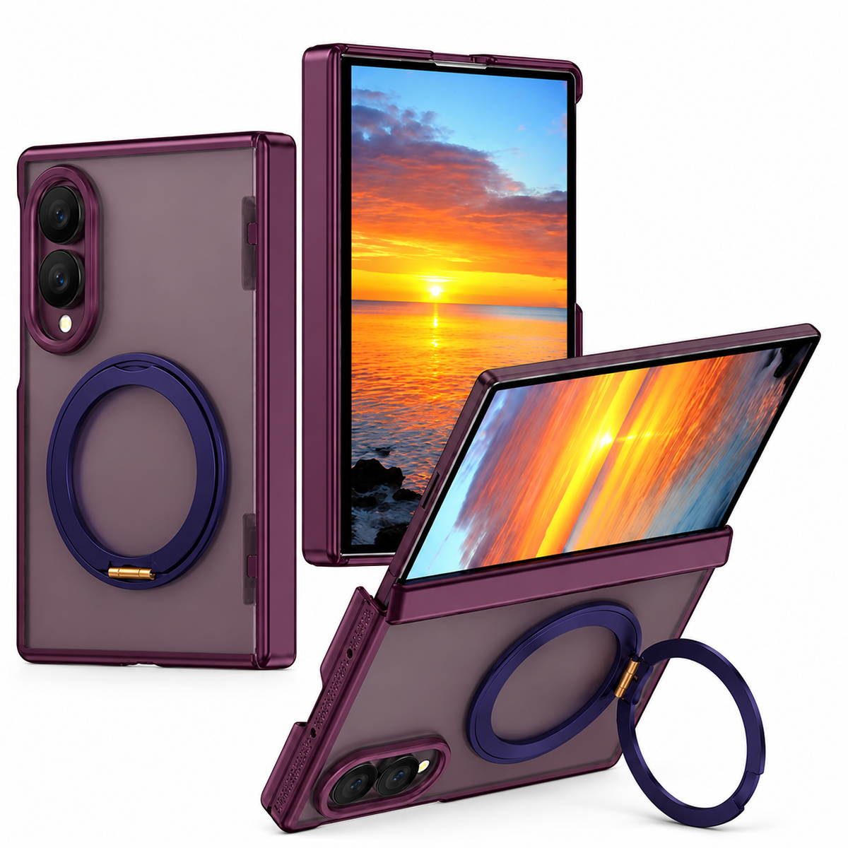 Ring Loop MagSafe Case for Samsung Galaxy Z Fold 8 - Purple