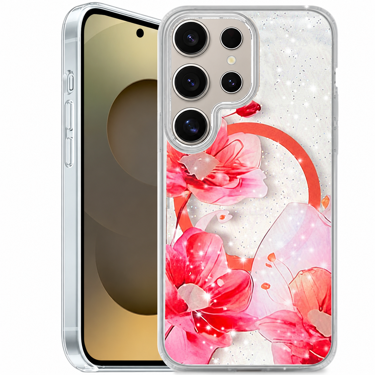 MagSafe Floret Case for Samsung Galaxy S26 Ultra - Red Flower