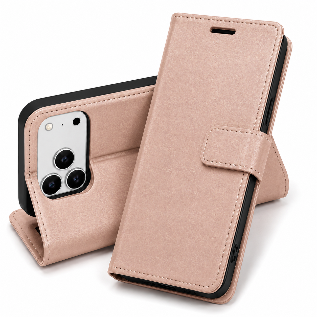 BlueMoon Diary Goospery Wallet Case for Apple iPhone 17 Pro Max Luxury Rose Gold Protective Flip Cover