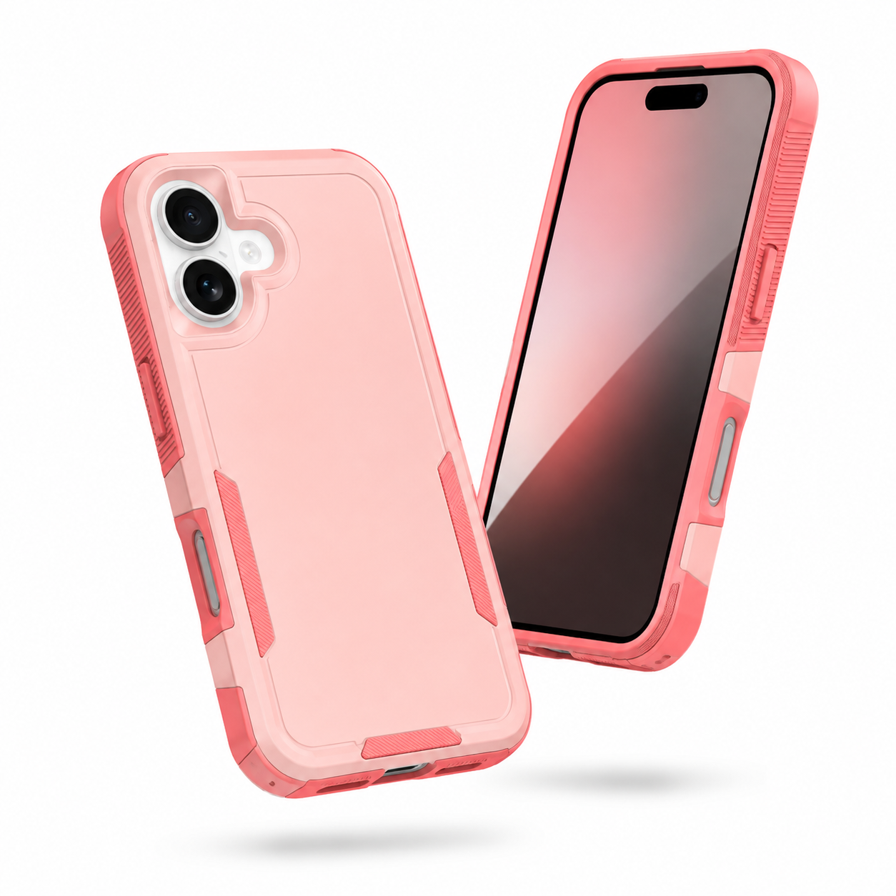 Pink iPhone 17 protective phone case with anti-slip grip