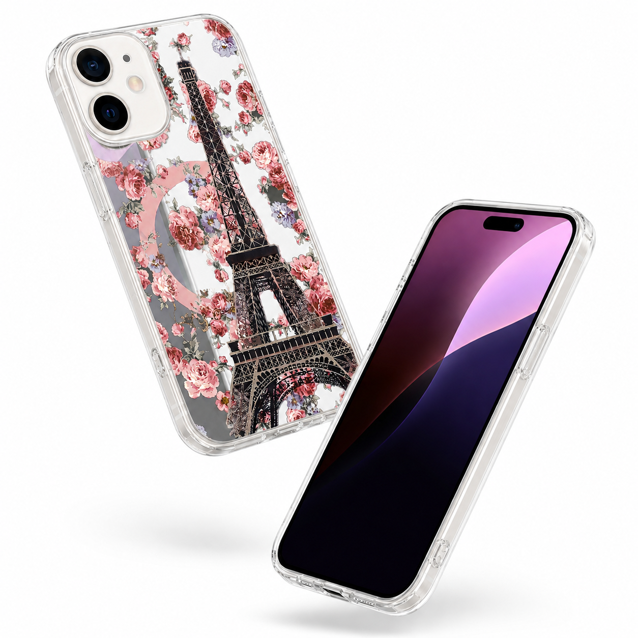 Slim MagSafe compatible Paris floral iPhone 12 Pro designer case