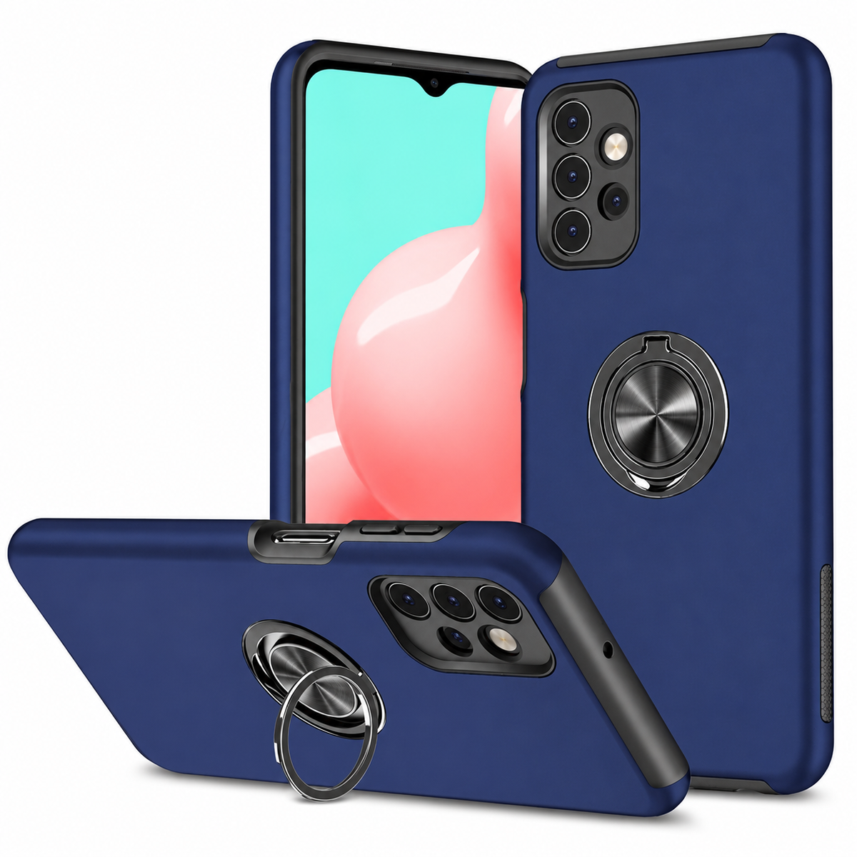 Swirl Invisible Ring Case for Samsung Galaxy A71 - Navy