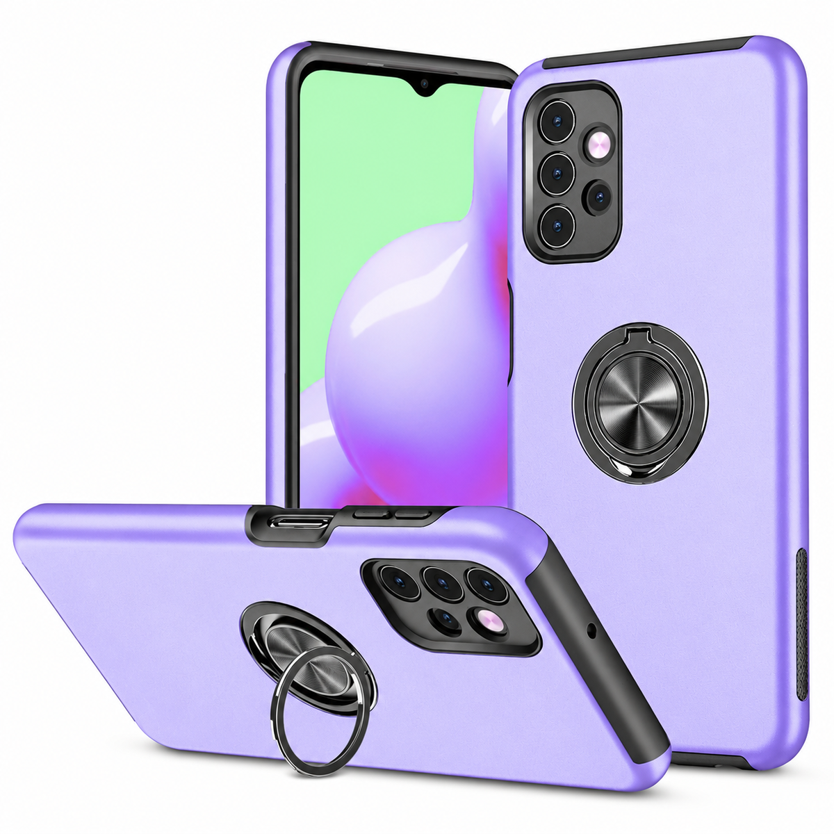 Swirl Invisible Ring Case for Samsung Galaxy A71 - Light Purple