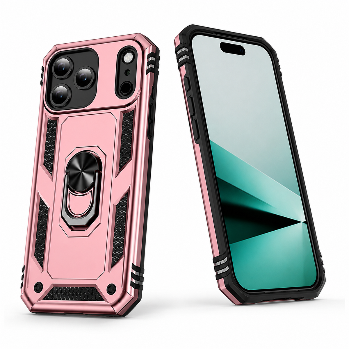 Premium Apple iPhone 18 Pro Max Rose Gold Case with Shockproof Mobile Cover, Magnetic Case, Ring Stand, Rugged Hybrid Protection, and Everyday Defense