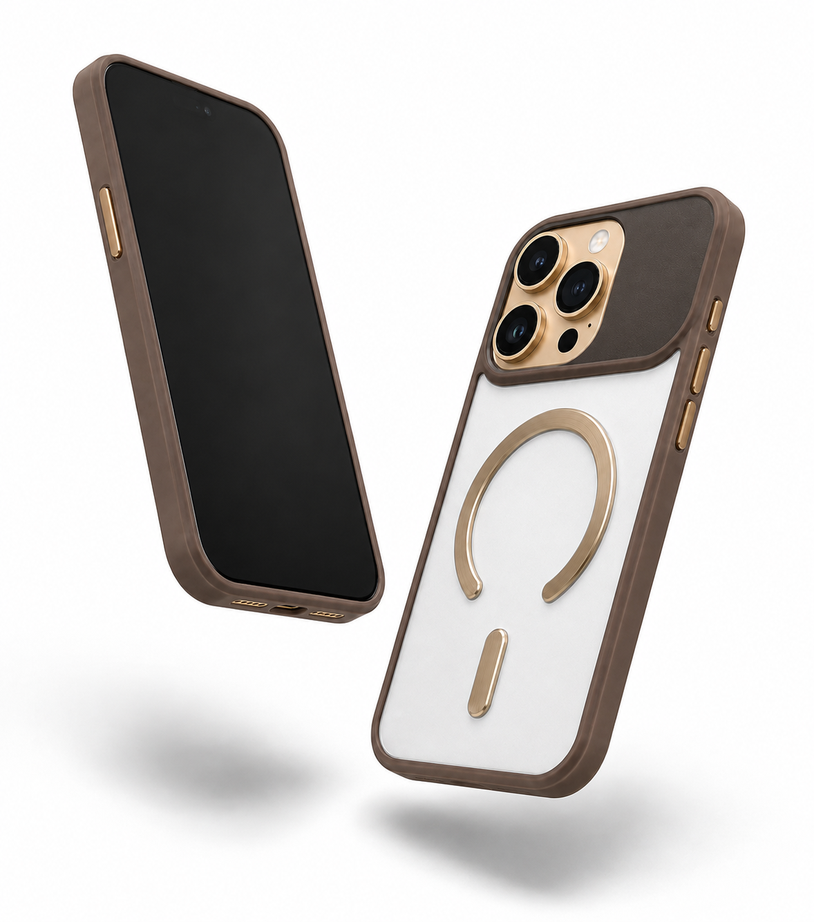Slim MagSafe compatible desert gold Arctic Mist iPhone 12 Pro case