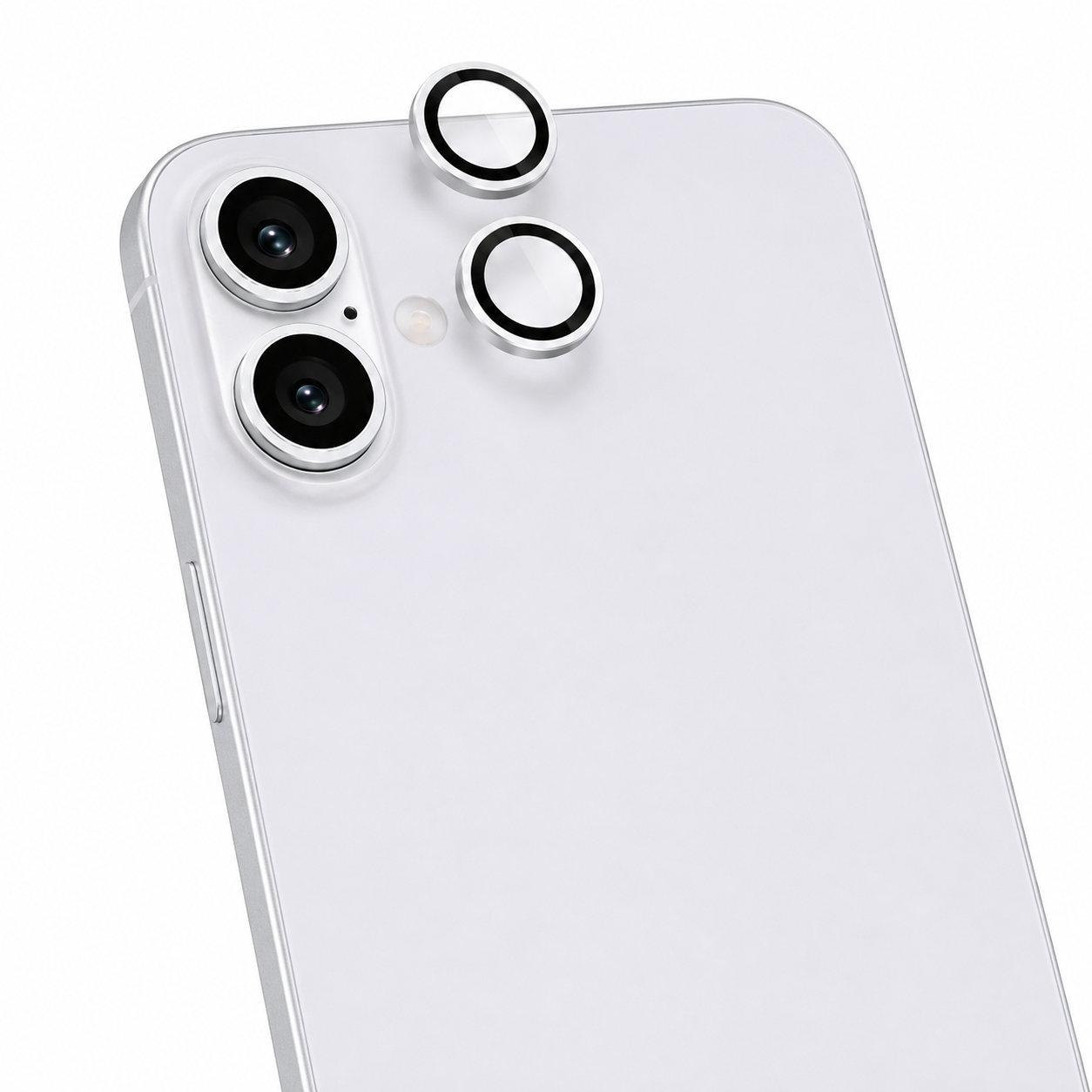 Silver iPhone 17 camera lens protector
