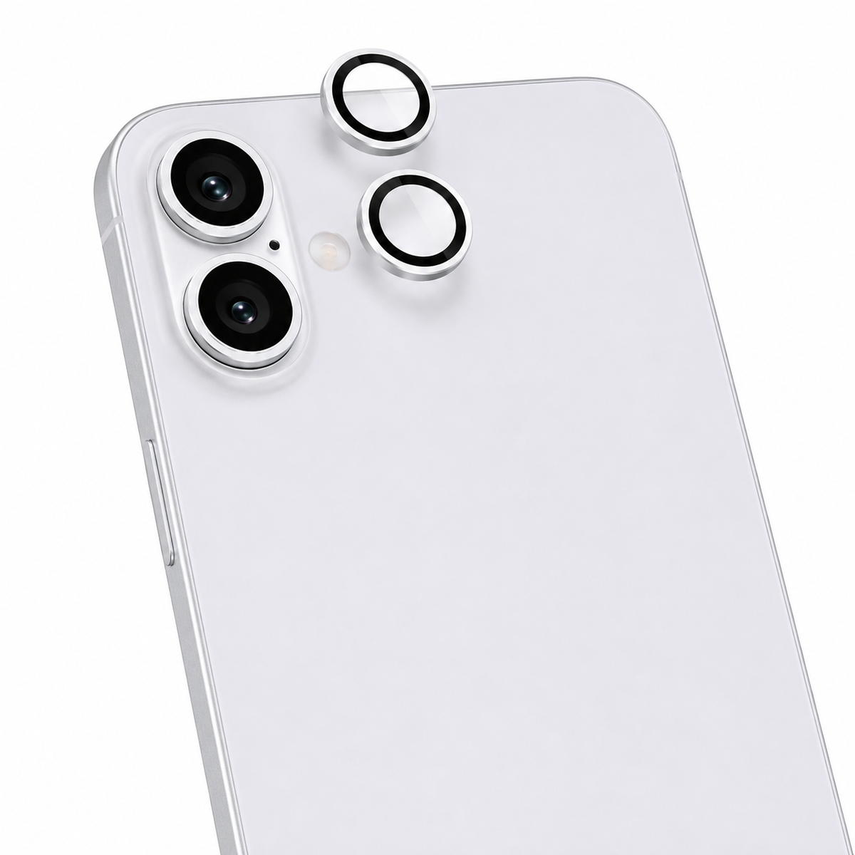 Silver iPhone 16 camera lens protector