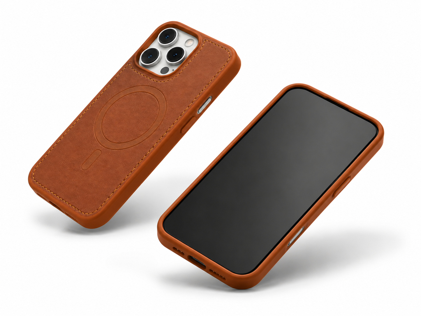 Slim MagSafe compatible saddle brown iPhone 12 Pro case