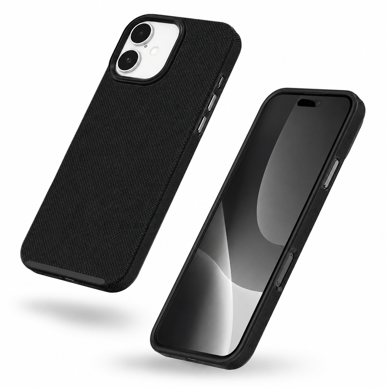 Impact-resistant matte black mobile cover for Apple iPhone 16