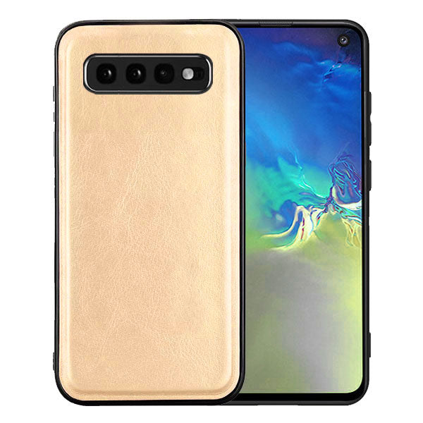 Pleather Phone Case – Gold Slim Shockproof Protective Cover