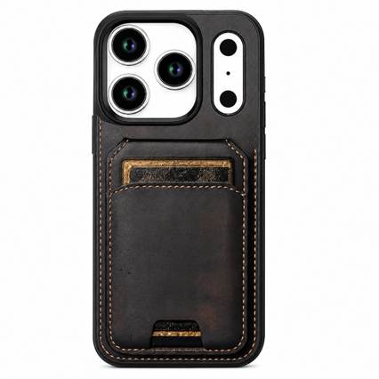 Slim Black Wallet Case, Anti Scratch Mobile Cover, Premium Apple iPhone 17 Pro Max Case, Magnetic Protective Cover