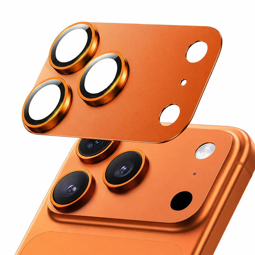 SP Orange Aluminum Camera Lens Protector for Apple iPhone 17 Pro Max with Scratch Resistant Camera Protection