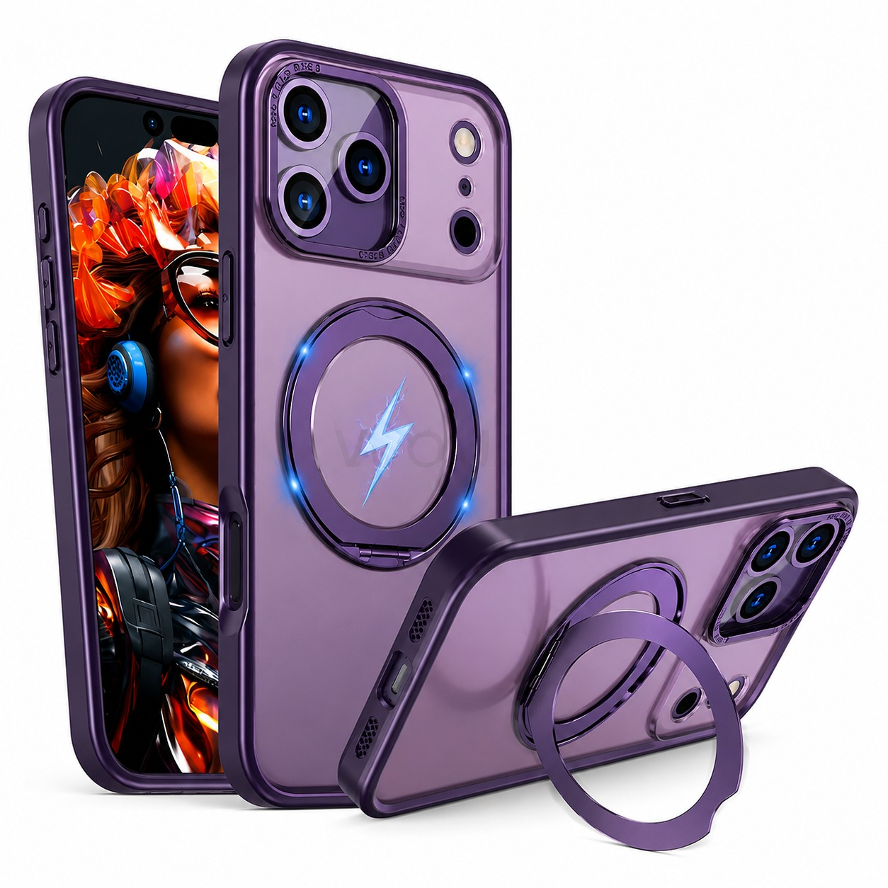 MagSafe Compatible Deep Purple Protective Mobile Case for iPhone 17 Pro