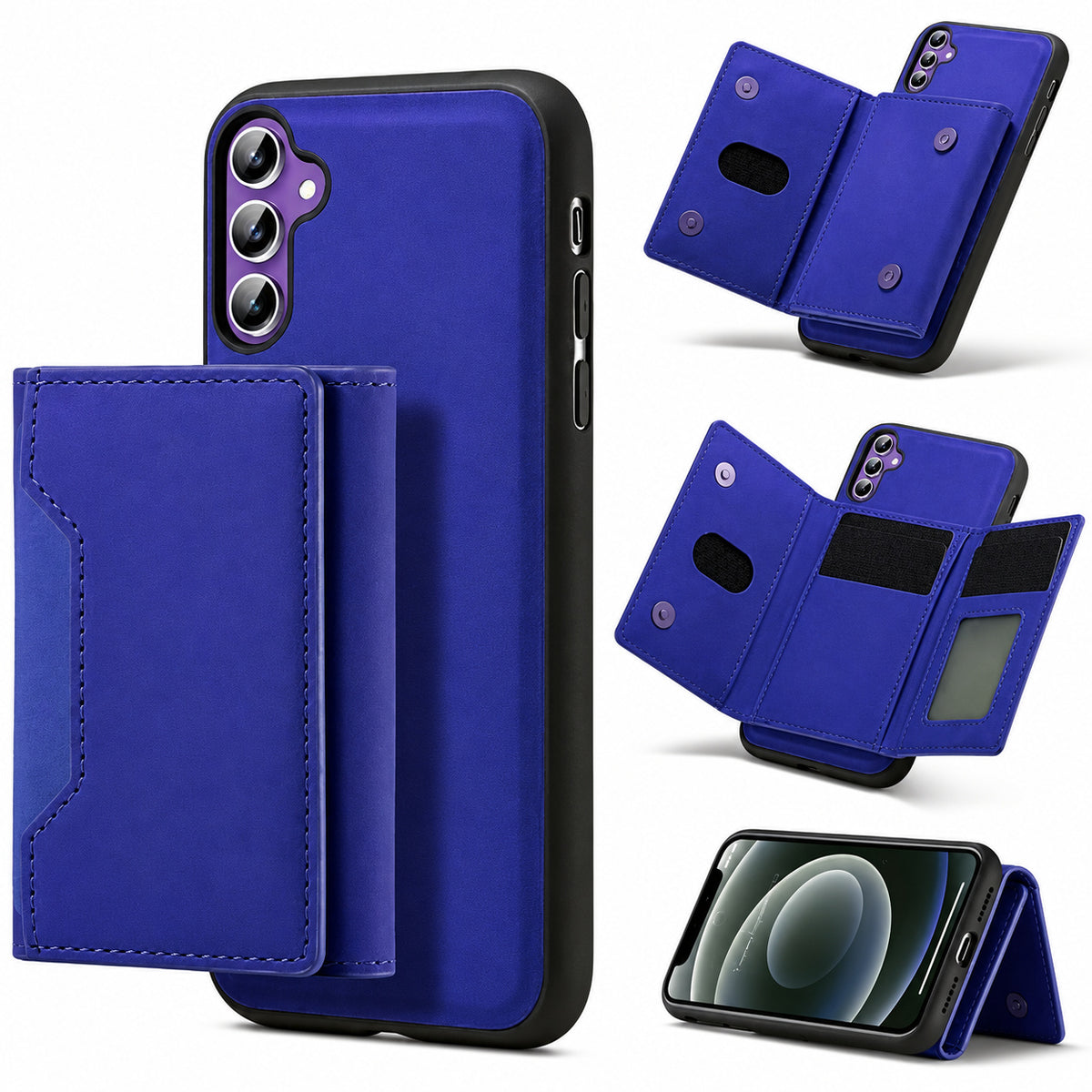 Detachable Card Slot Wallet for Samsung Galaxy S23 FE - Navy