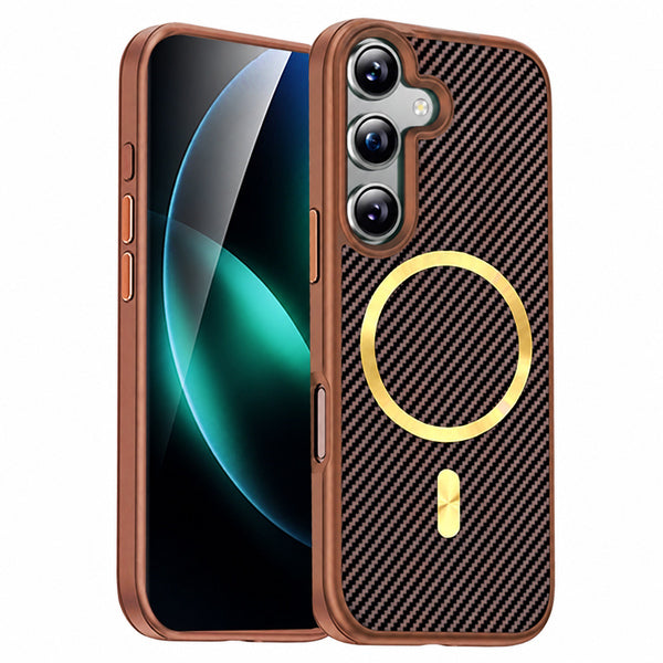 MagSafe Carbon Elite Case Samsung Galaxy A18 / A17 - Brown