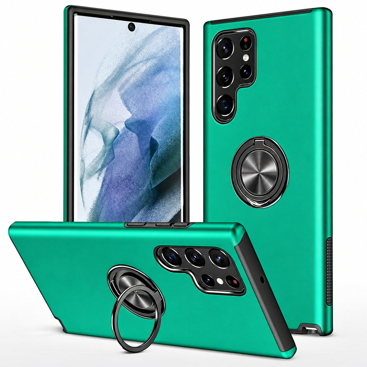 Swirl Invisible Ring Case for Samsung Galaxy S26 Ultra - Midnight Green