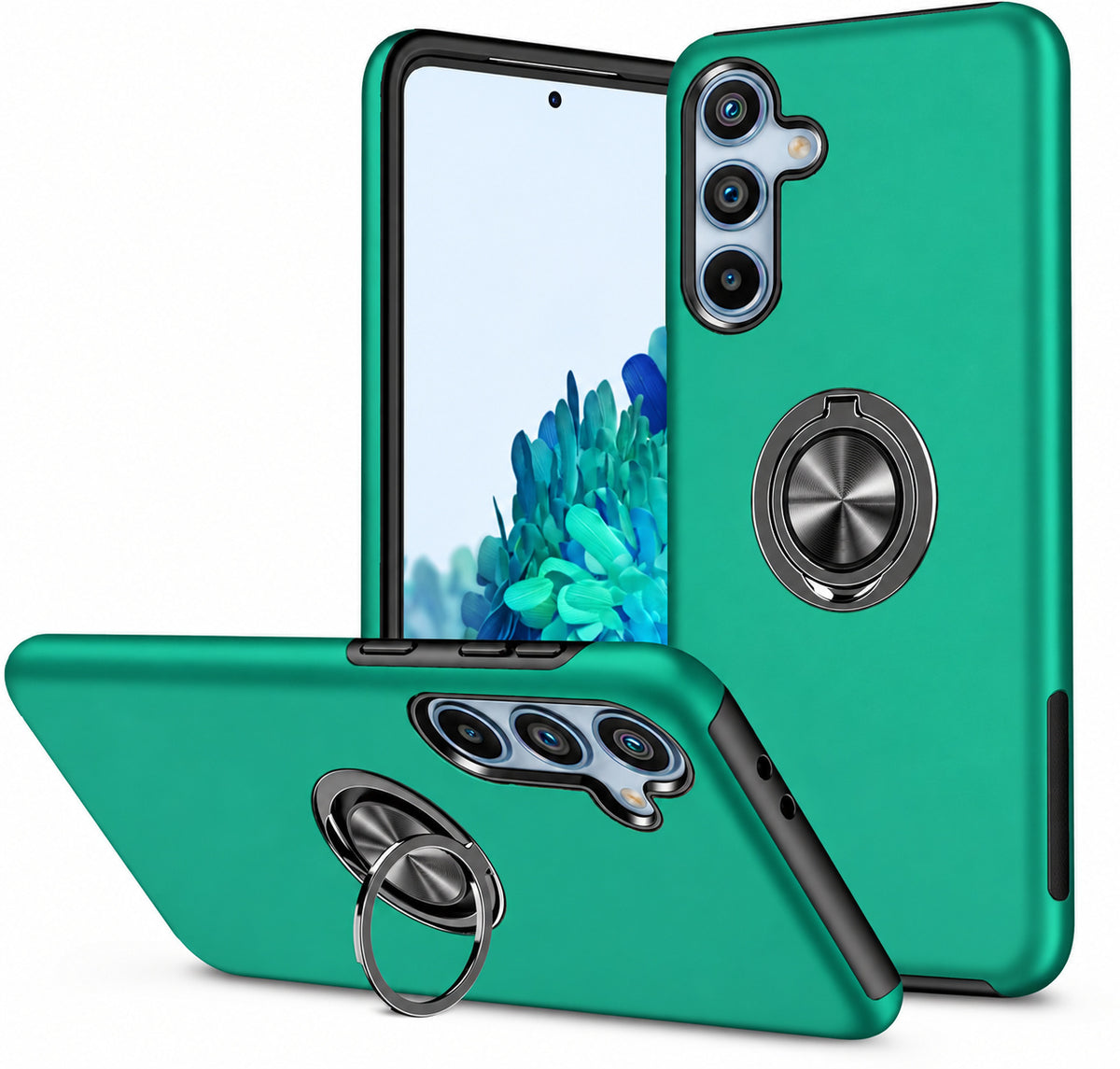 Swirl Invisible Ring Case for Samsung Galaxy S26 - Midnight Green