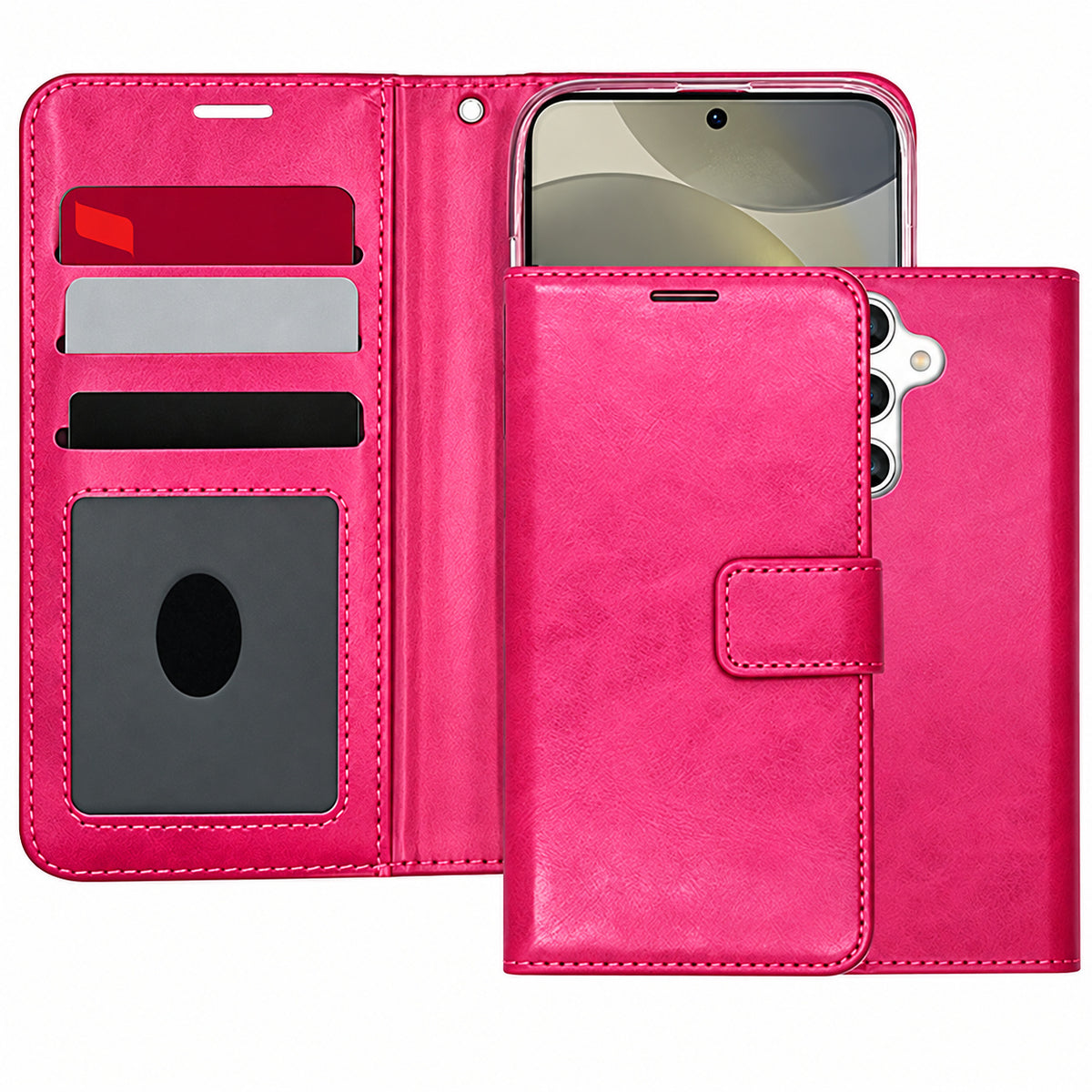 Photo ID Wallet for Samsung Galaxy S24 - Hot Pink