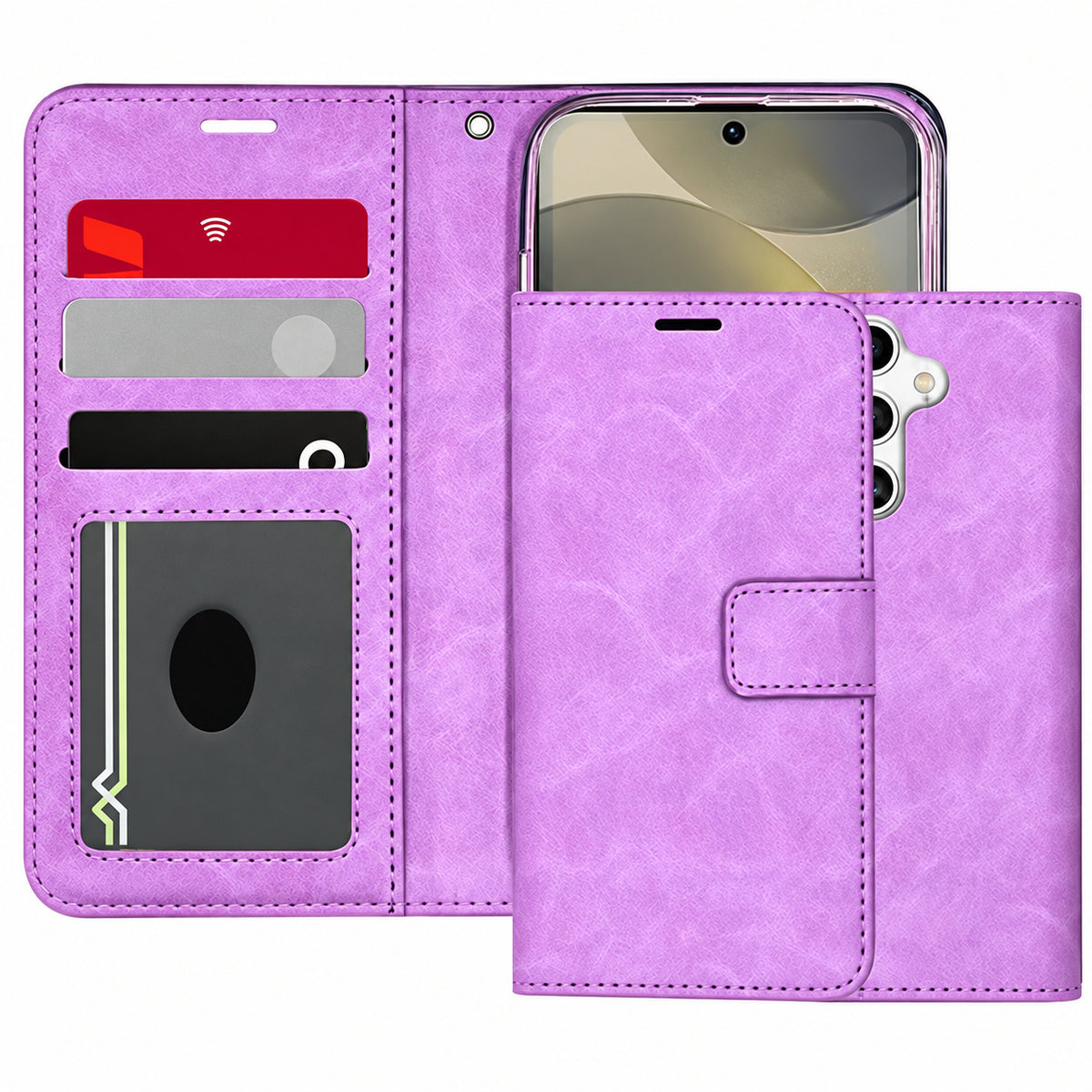 Photo ID Wallet for Samsung Galaxy S24 - Purple