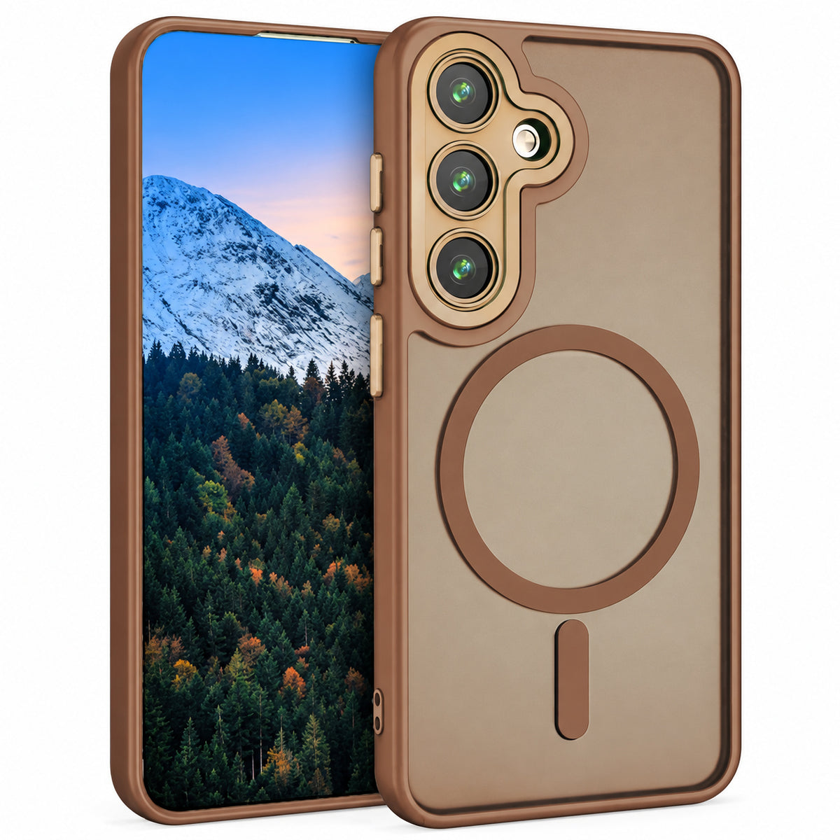 Matt Rubberized Magsafe Case for Samsung Galaxy S25 FE - Desert Titanium