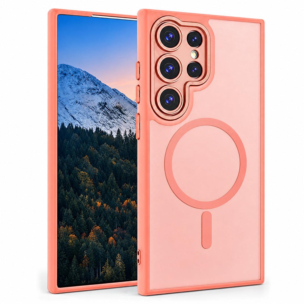 Matt Rubberized MagSafe Case for Samsung Galaxy S26 Ultra - Rose Gold