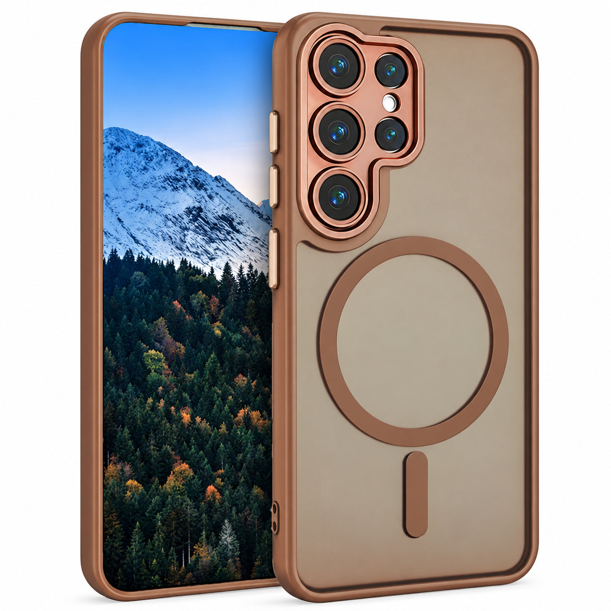 Matt Rubberized MagSafe Case for Samsung Galaxy S26 Ultra - Desert Titanium