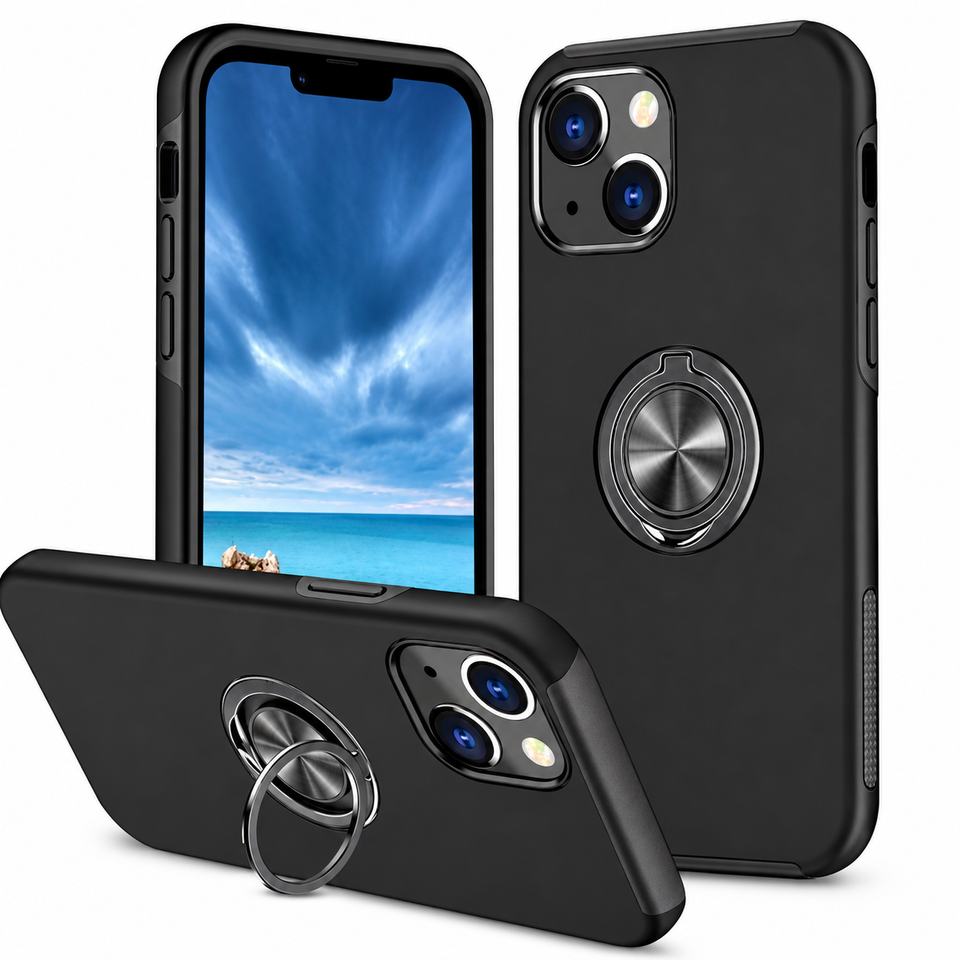 Swirl Invisible Ring Case for Apple iPhone 13 Mini/12 Mini - Black
