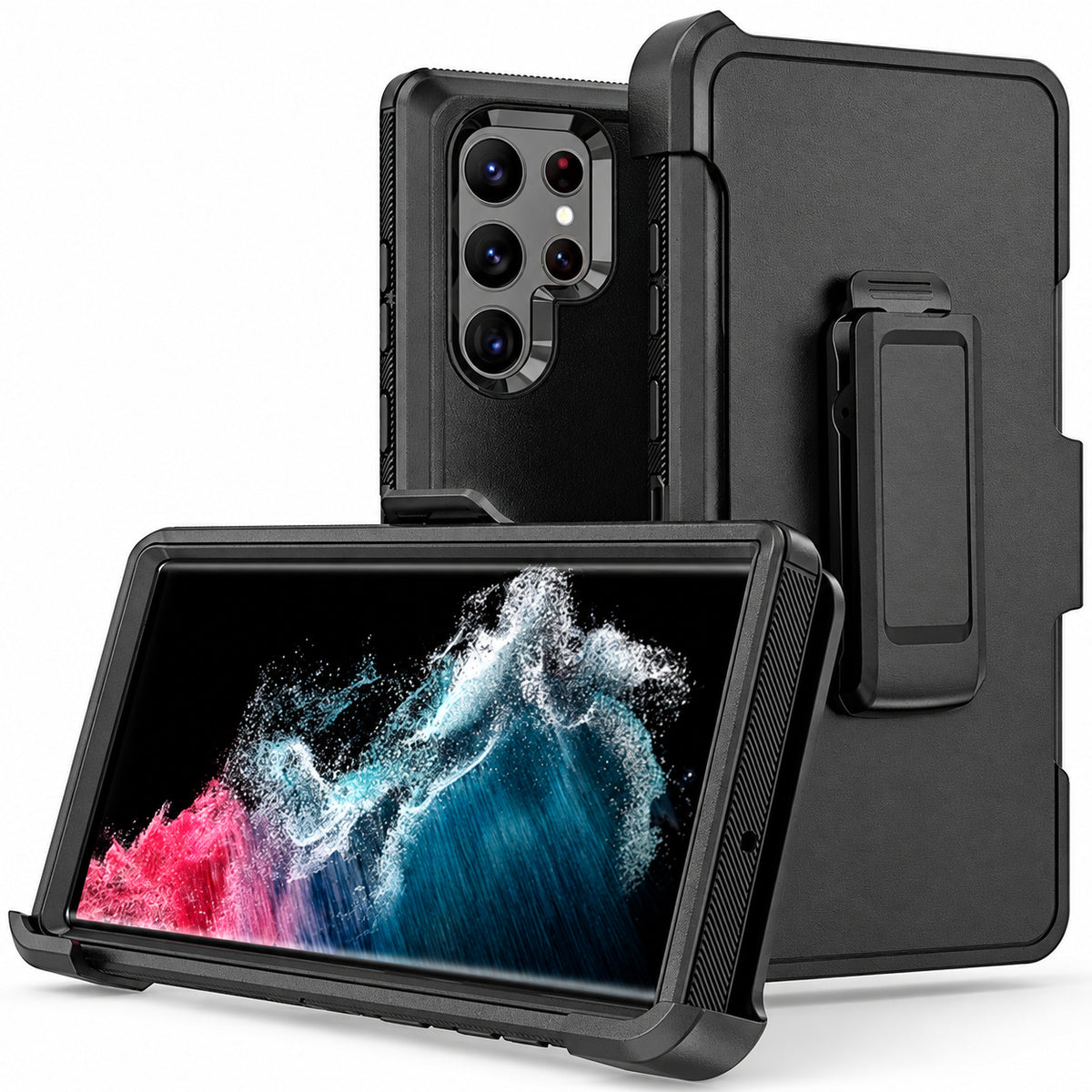 Triple Protection W/ Clip for Samsung Galaxy S26 Ultra - Black