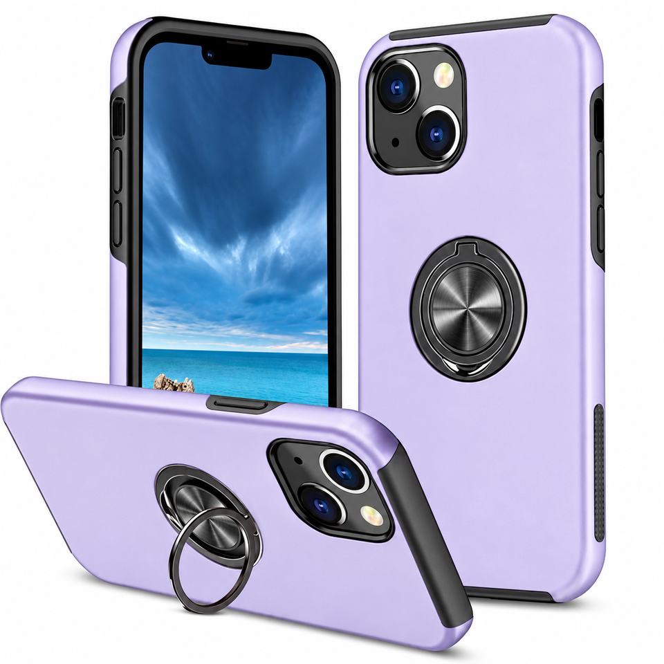 Swirl Invisible Ring Case for Apple iPhone 13 Mini/12 Mini - Light Purple