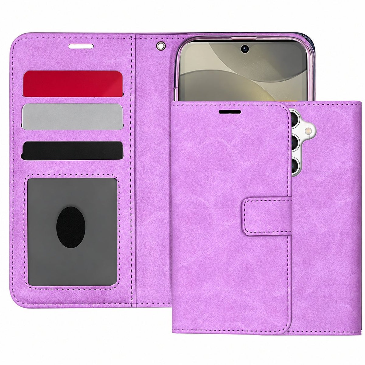 Photo ID Wallet for Samsung Galaxy A27 - Purple