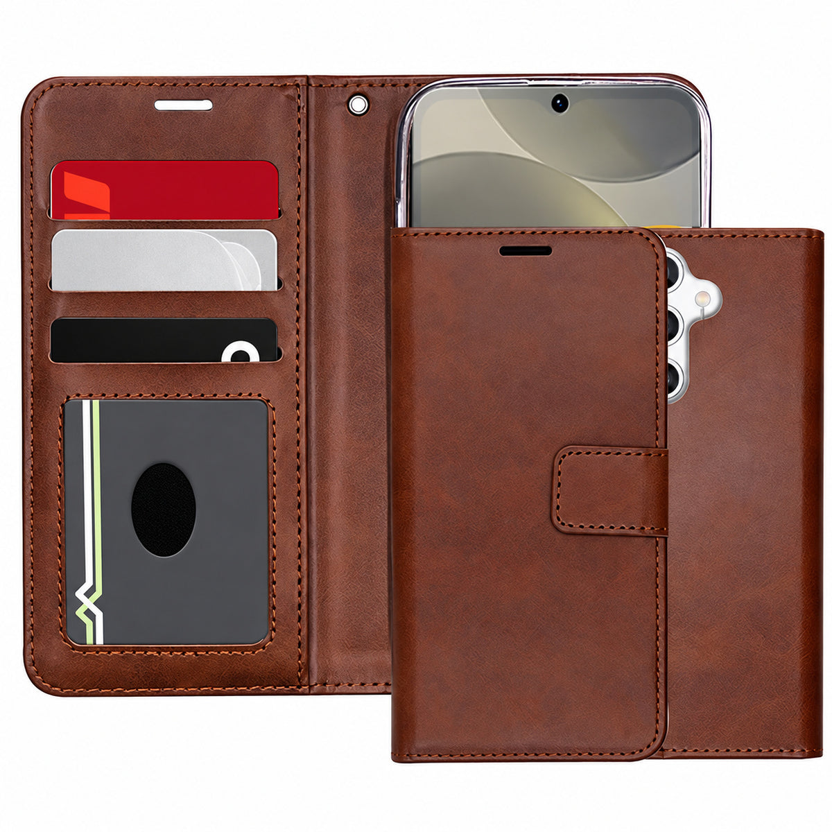 Photo ID Wallet for Samsung Galaxy S25 Plus - Brown