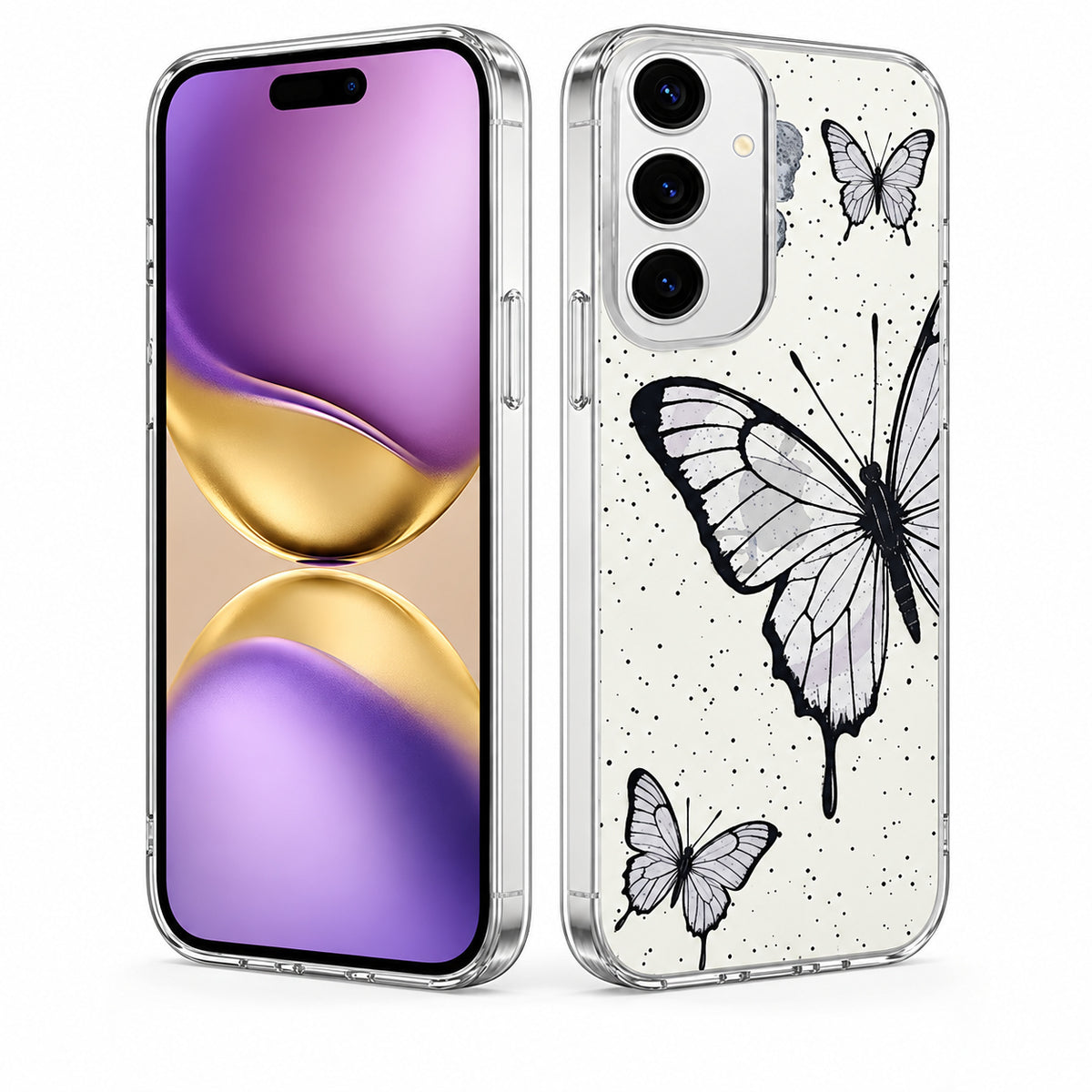 MagSafe Floral Phone Case for Samsung Galaxy S26 FE - Black Butterfly