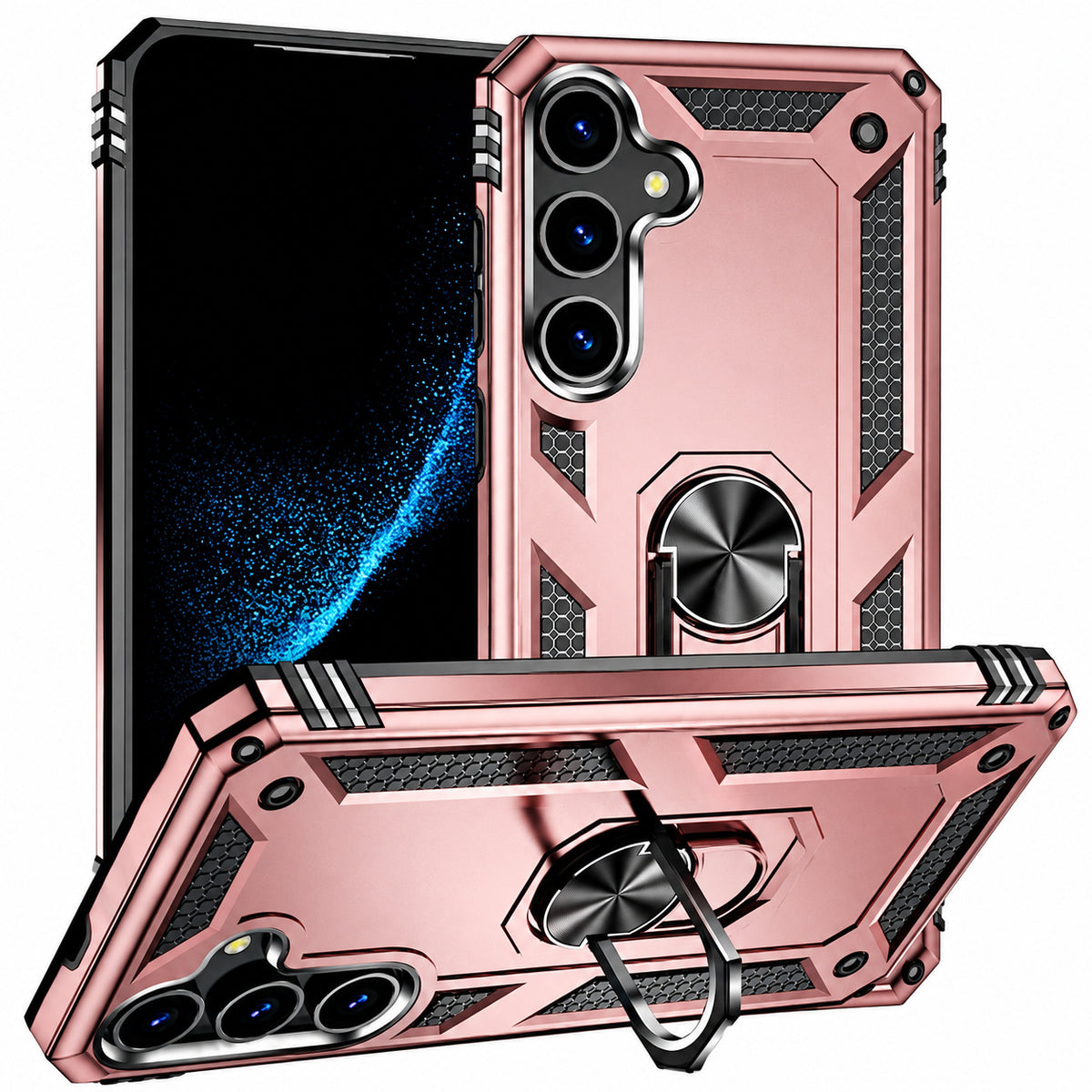 Anti-Drop Hybrid Case for Samsung Galaxy S26 - Rose Gold