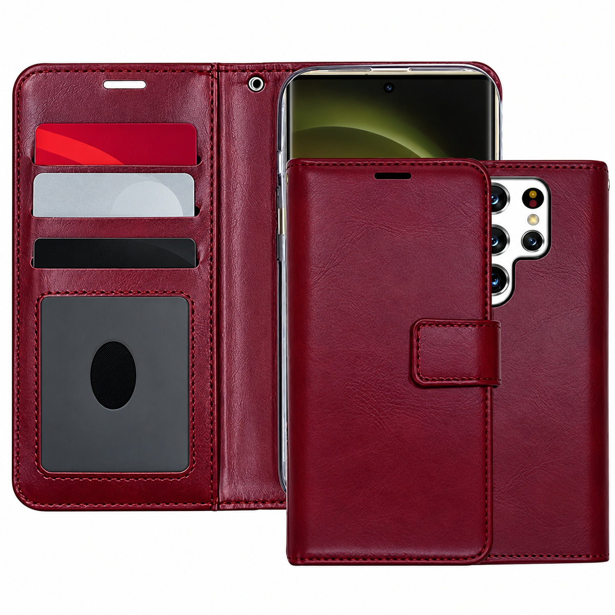 Photo ID Wallet for Samsung Galaxy S26 Ultra - Wine