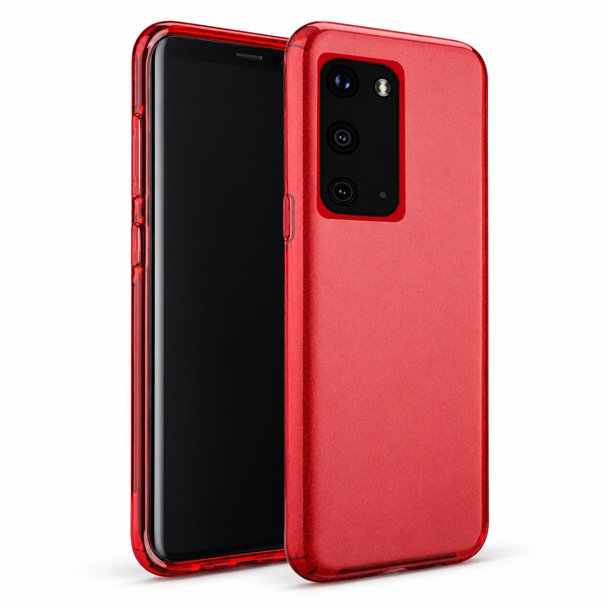 3-in-1 Glitter Case for Samsung Galaxy S20 - Red