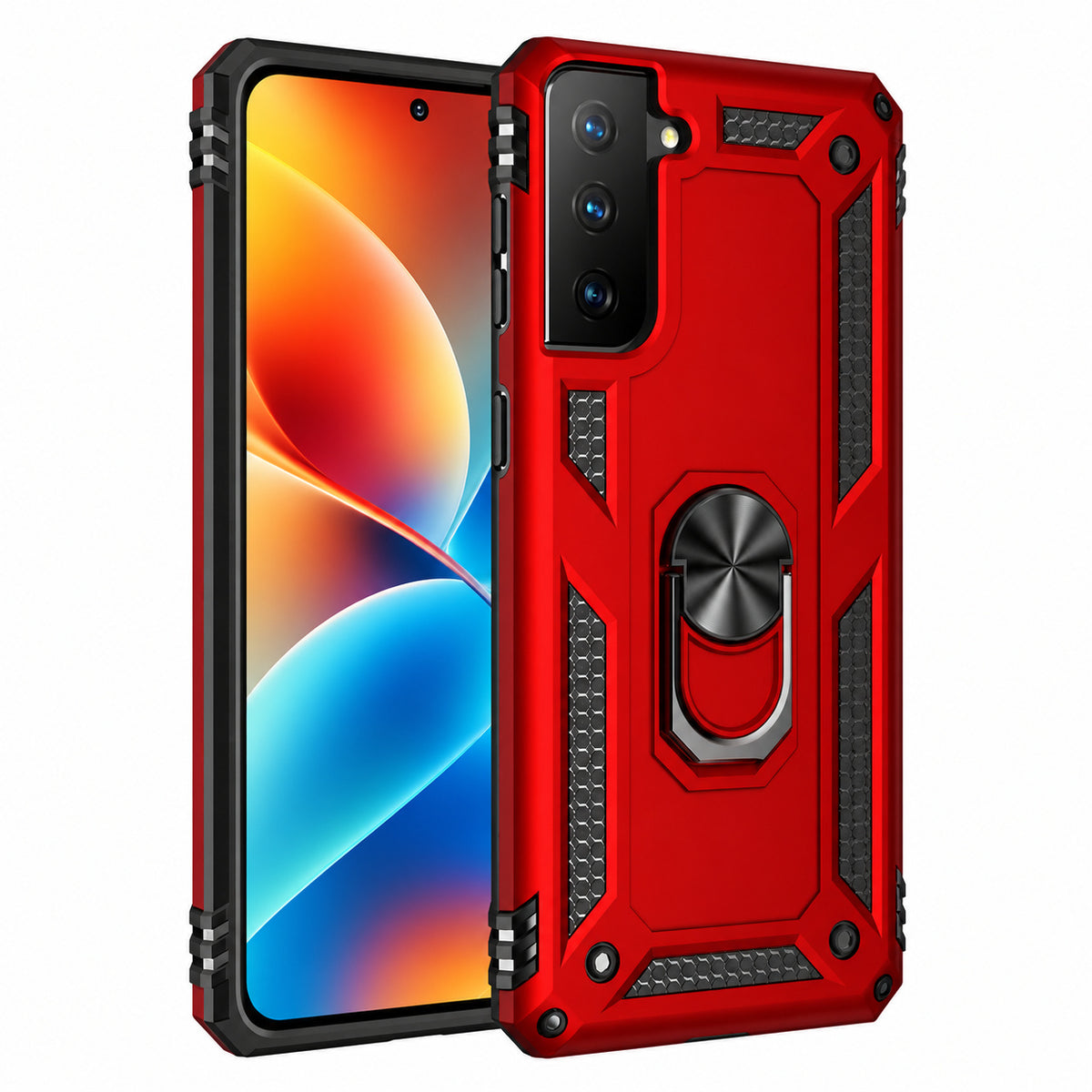 Anti-Drop Hybrid Case for Samsung Galaxy S21 - Red
