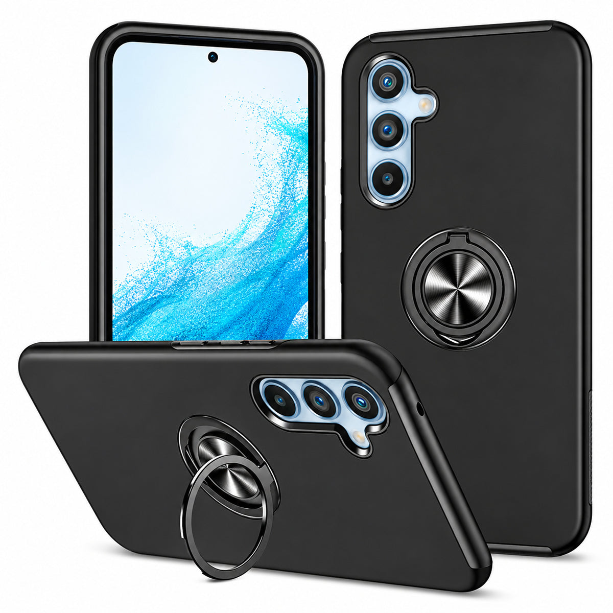 Swirl Invisible Ring Case for Samsung Galaxy A56 - Black