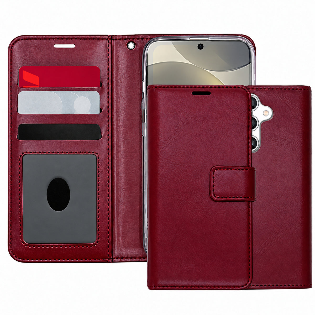 Photo ID Wallet for Samsung Galaxy S25 FE - Wine