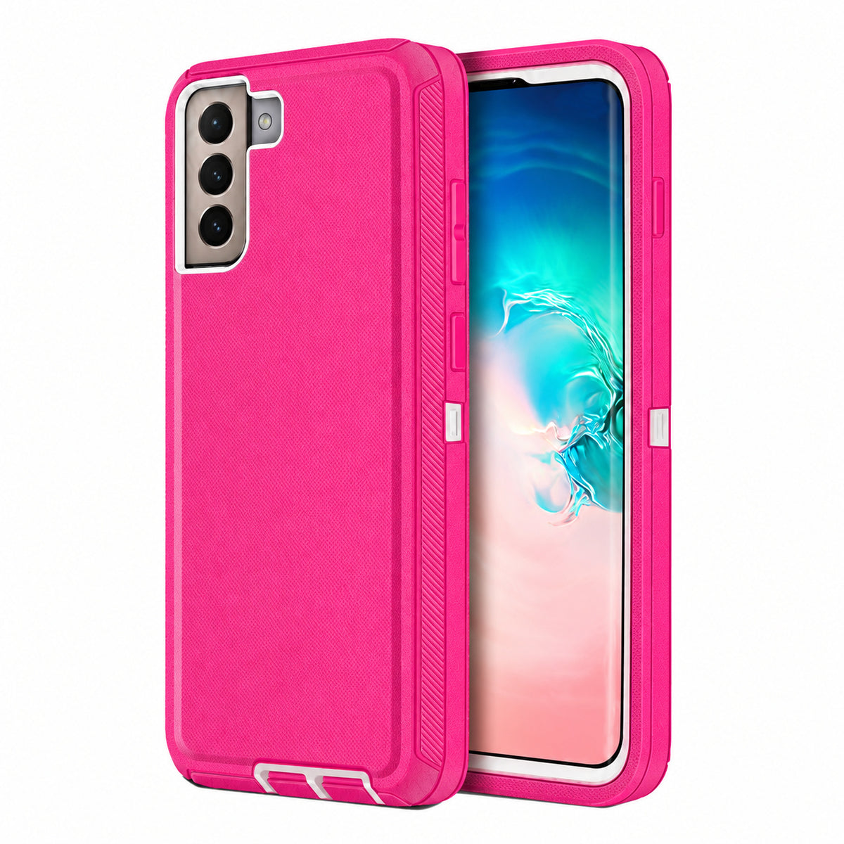 Triple Protection Case for Samsung Galaxy S21 Plus - Hot Pink