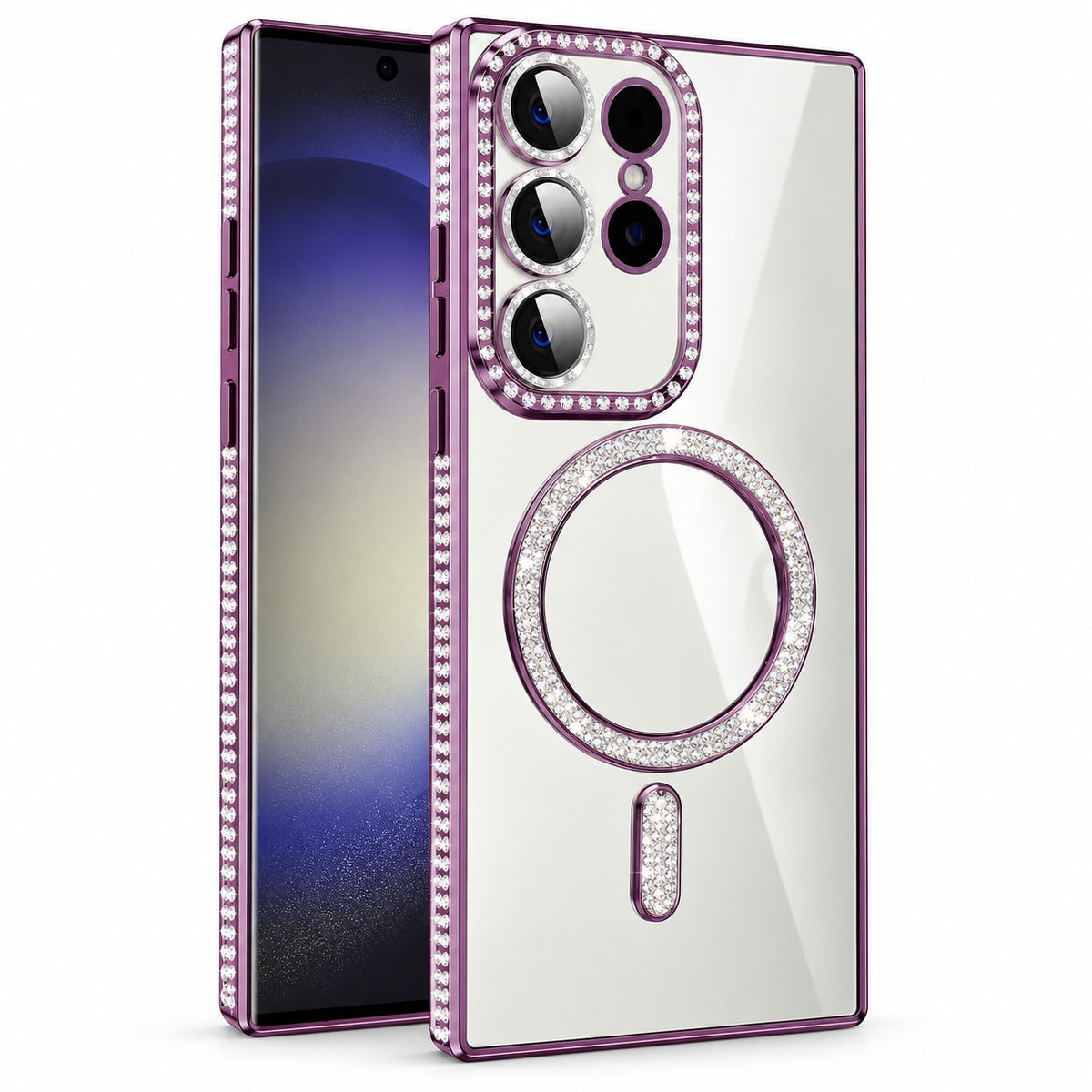 Glitter Electroplated MagSafe Case for Samsung Galaxy S24 Ultra - Purple