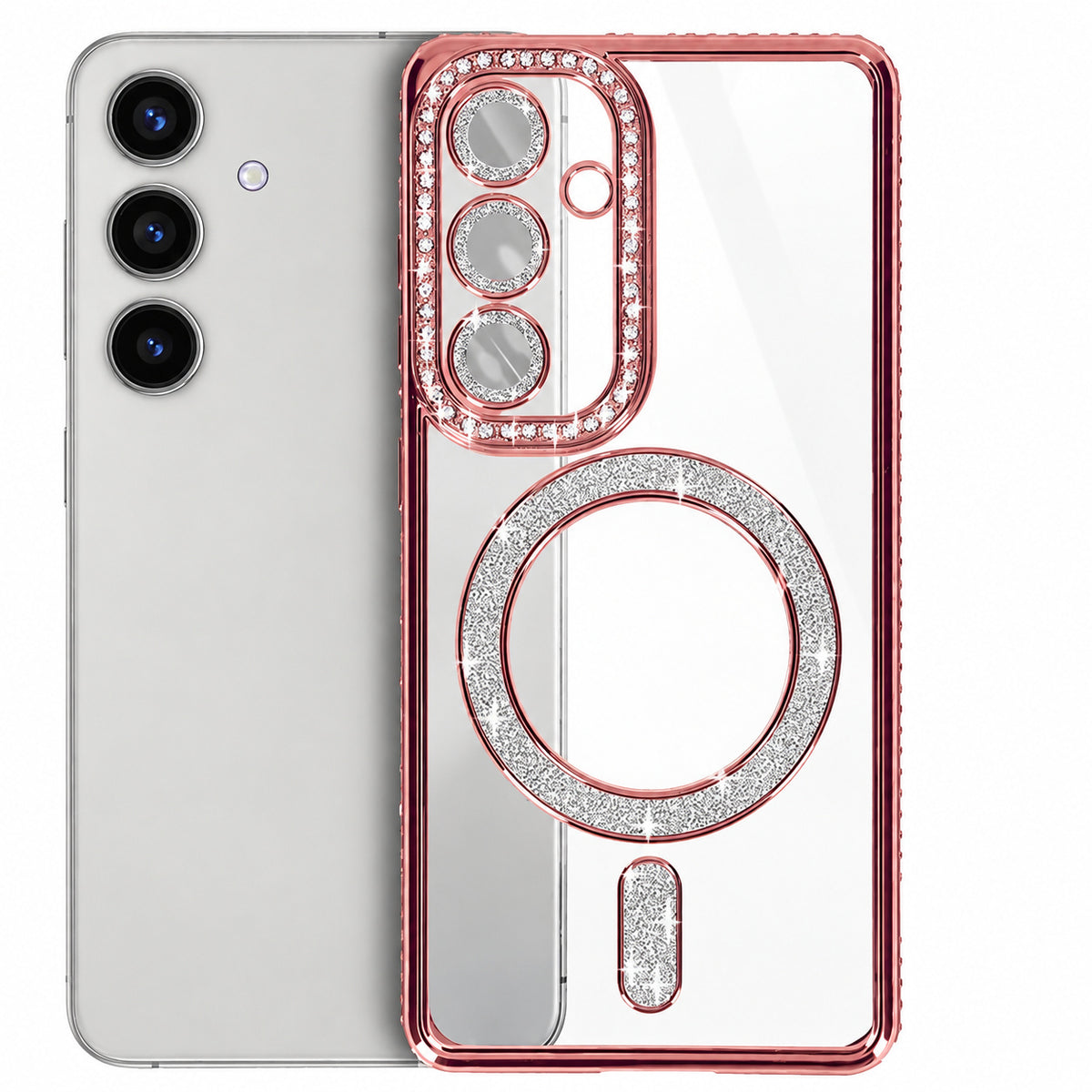 Glitter Electroplated Magsafe Case for Samsung Galaxy A37 - Rose Gold
