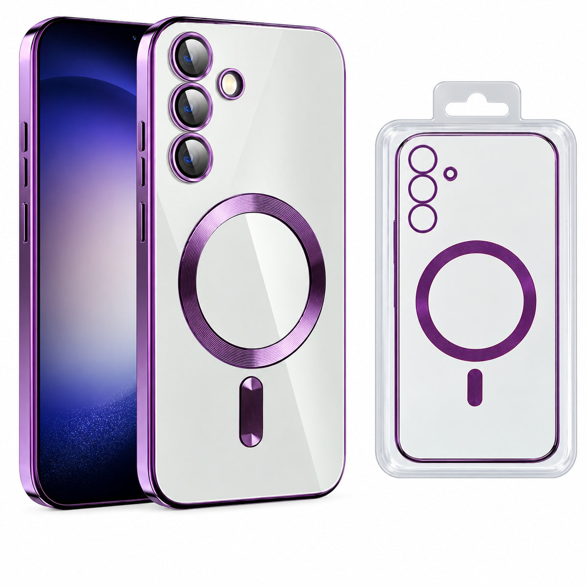 MagSafe Luxury Electroplated Case for Samsung Galaxy S23 FE - Deep Purple