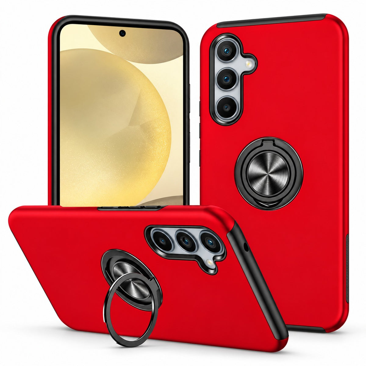 Swirl Invisible Ring Case for Samsung Galaxy S24 FE - Red