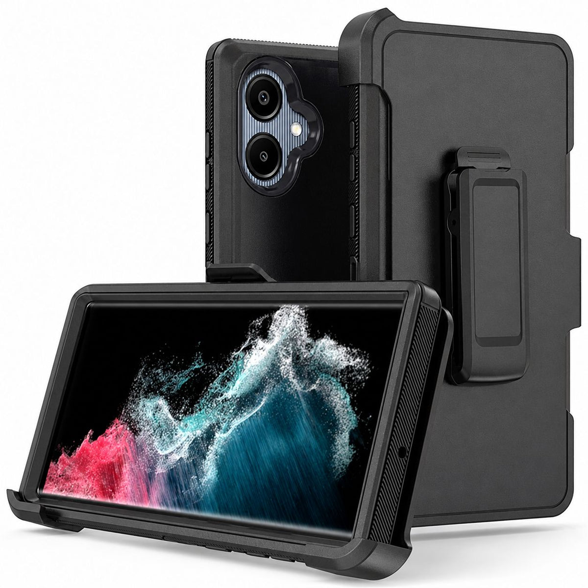 Triple Protection W/ Clip for Samsung Galaxy A06 - Black
