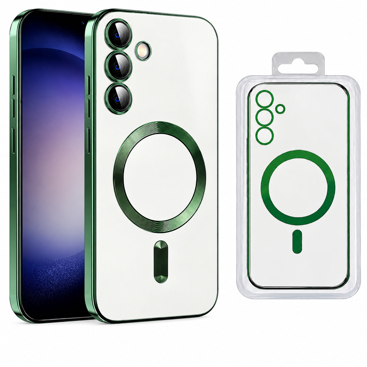 MagSafe Luxury Electroplated Case for Samsung Galaxy S23 FE - Midnight Green