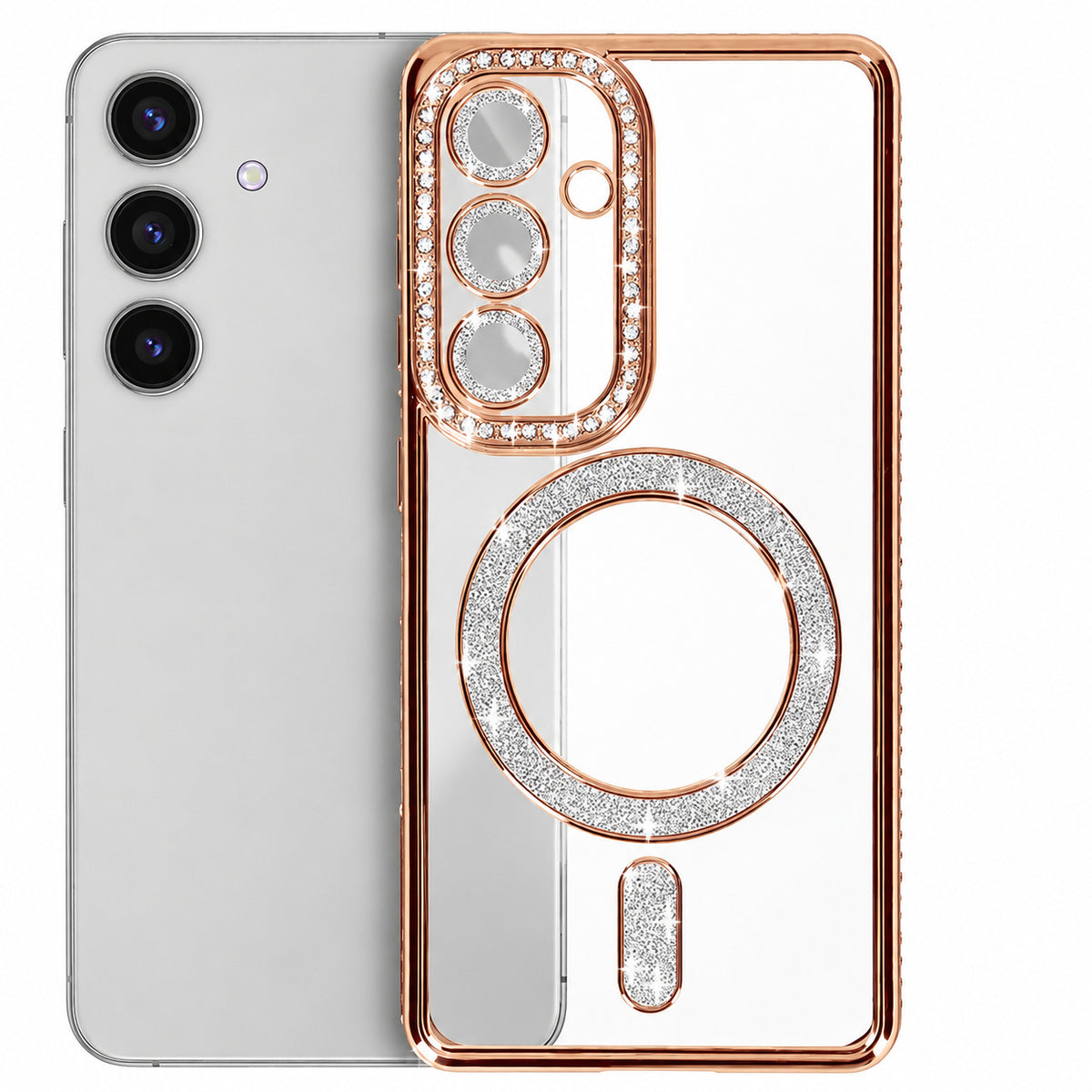 Glitter Electroplated Magsafe Case for Samsung Galaxy A37 - Gold