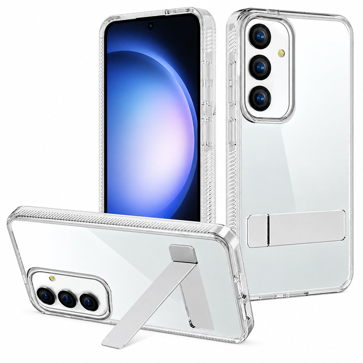 3-Angle Metal Stand Case for Samsung Galaxy A36 - Clear